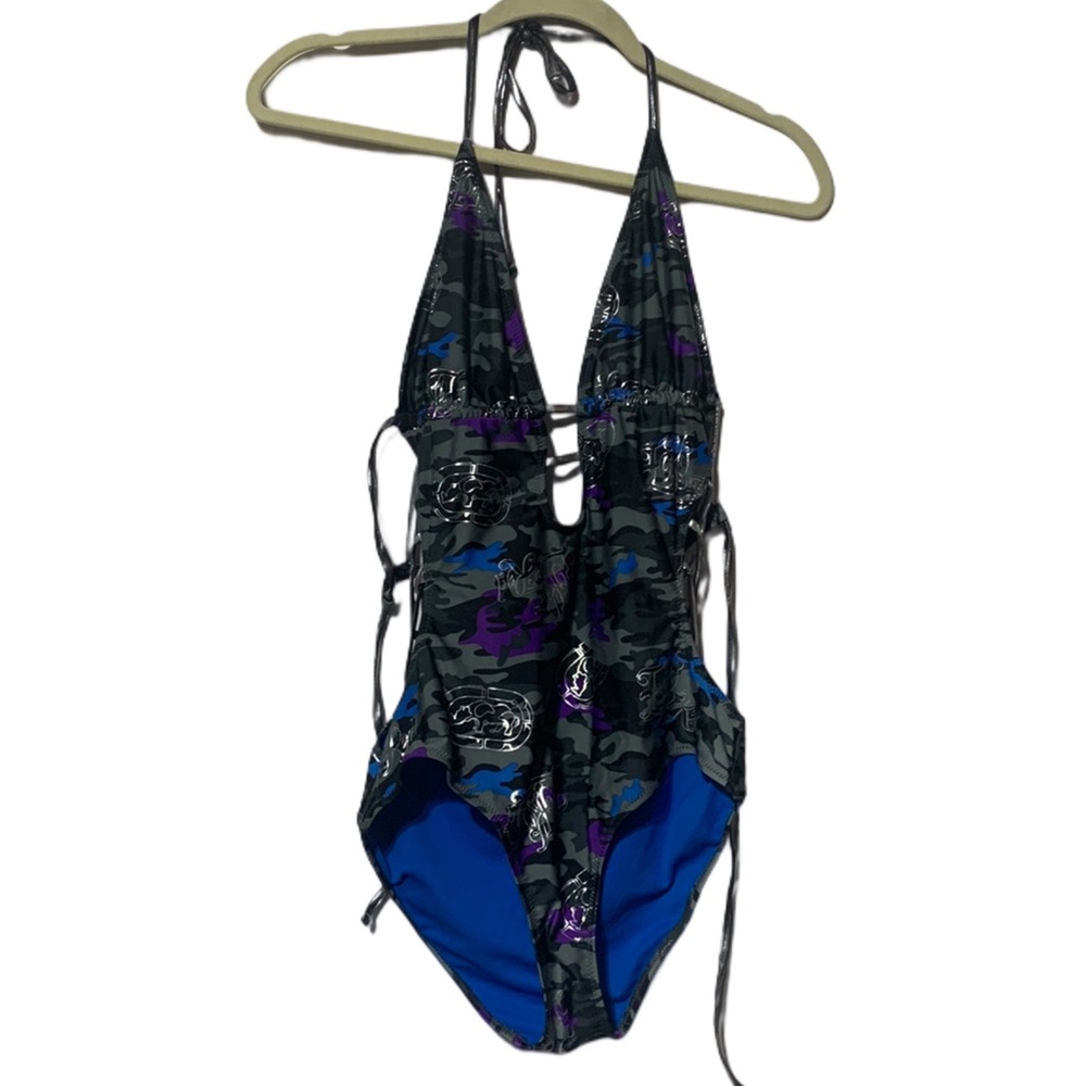 Ecko Red Gray Camo One Piece Swimsuit